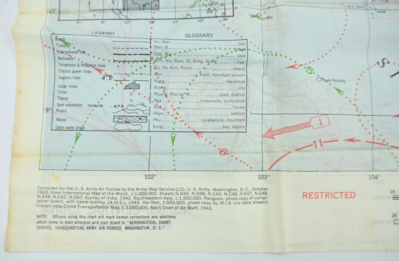 USAAF WW2 Escape Map 'French Indo China'