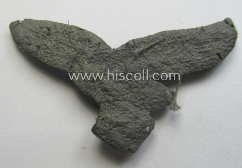 WH (Luftwaffe) officers'-pattern visor-cap-eagle (ie. 'Adler für LW-Offiziers-Schirmmütze') being a neatly hand-embroidered example of the: 'Extra Qualität' that comes in a moderately used- (ie. carefully cap-removed-), condition