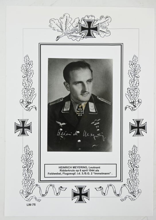 Signature of Luftwaffe KC Recipient 'Heinrich Meyering'