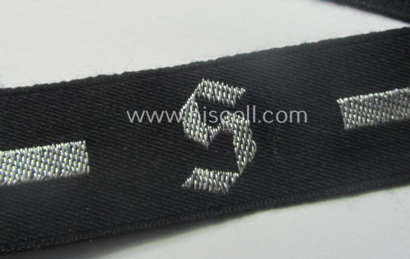 RAD (ie. 'Reichsarbeitsdienst') officers'-pattern, commemorative cuff-title (ie. 'Dienstärmelstreifen') depicting a capital 'S'-character (as was intended for commissioned-staff working on the various 'Westwall'-fortifications)