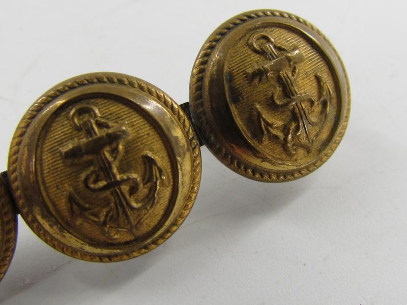 Kriegsmarine 3 x Small Buttons Broche