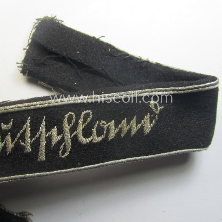 Truly used- and carefully tunic-removed, WH (Heeres) 'Ärmelstreifen für Offiziere' entitled: 'Grossdeutschland'