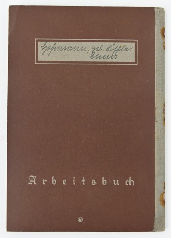 German Third Reich 'Arbeitsbuch' Workerspass