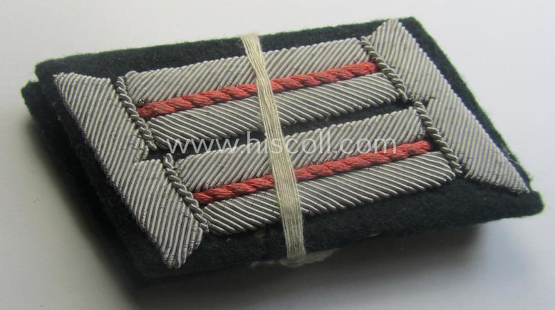 Never used - ie. still 'virtually mint ie. unissued'! - pair of WH (Heeres) officers-collar-patches (ie. 'Kragenspiegel') for an: 'Offiz. der Panzer o. Pz-Jäger-Trpn.'