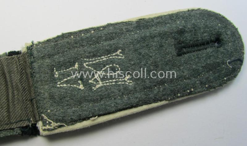 Superb - albeit single! - pre- (ie. early-war-) period- (ie. 'M36/M40'-pattern) 'cyphered' and rounded-styled WH (Heeres) NCO-type shoulderstrap as was intended for an: 'Uffz. der Infanterie-Truppen u. Mitglied des Wehrkreis-Kds. 6'