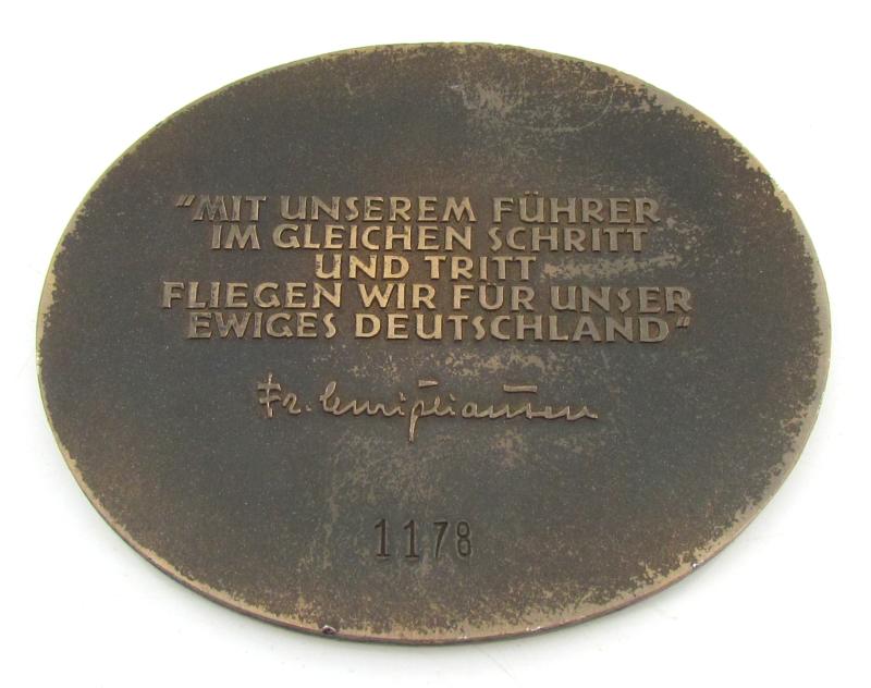 NSFK “Deutschlandflug 1938” Plaque in Case – Serial No. 1178