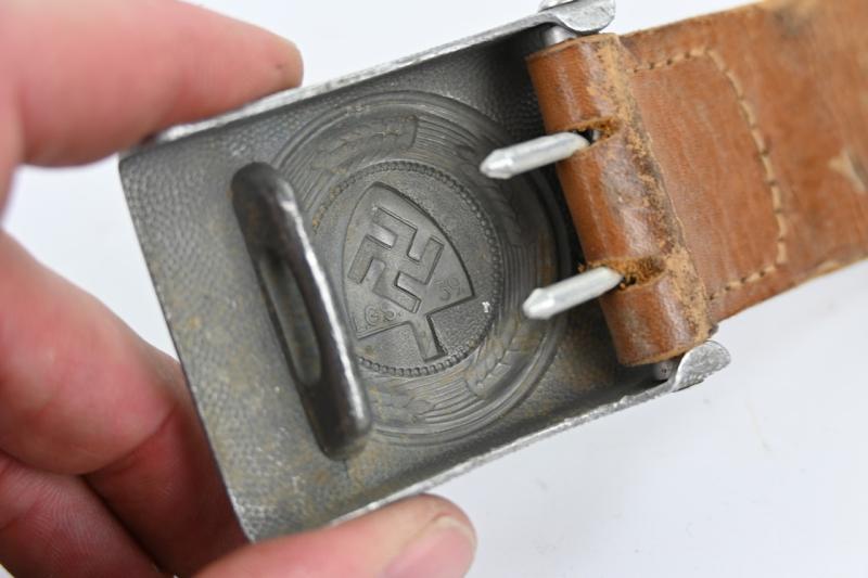 German RAD Beltbuckle with leather tab