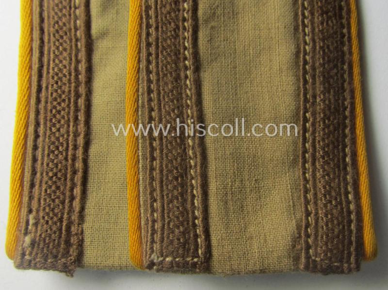 Pair of WH (Luftwaffe) 'tropical-styled' shoulderstraps (as was specifically for usage on the tropical-shirts ie. tunics) as was intended for usage by an: 'Uffz. der Flieger- o. Fallschirmjäger-Trpn.'