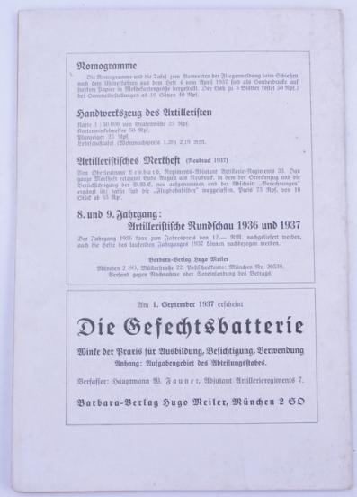 German WH Magazine 'Artilleristische Rundschau' 1937