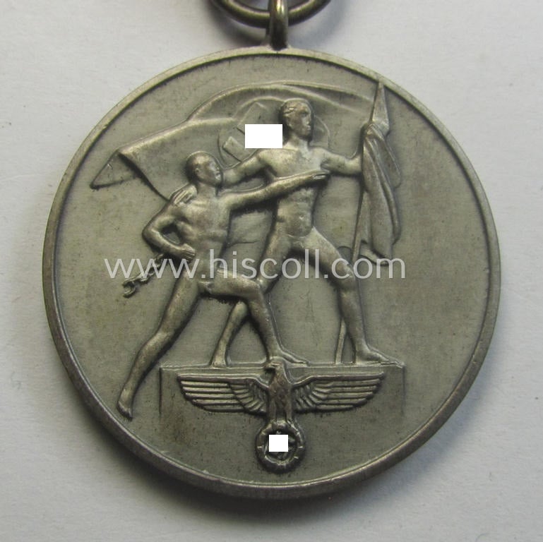 WH Austrian-occupation- (ie. 'Anschluss'-) medal: '13. März 1938' being a very attractive (and hardly tarnished!) example that comes stored in its bright-red-coloured- and/or typical non-maker-marked etui as issued