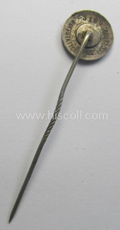 Superb - neatly enamelled and actually rarely encountered! - SS (ie. 'Allgemeine SS') civil-attire badge (ie. 'Zivilabzeichen der SS') being a detailed example that shows a clearly-present makers'-designation and unique serial-number ('65190')