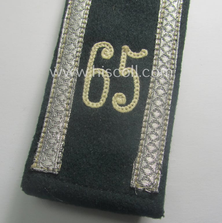Single - and actually not that often seen! - WH (Heeres) NCO-type (ie. 'M36-/M40'-pattern- and 'pointed styled') 'cyphered' shoulderstrap as was intended for usage by an: 'Uffz. des Infanterie-Rgts. 65'