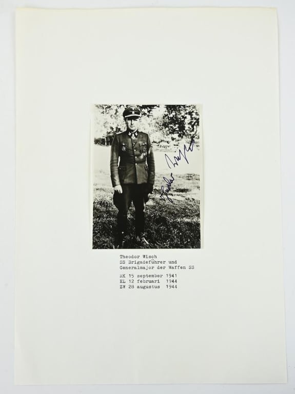 Signature of Waffen-SS KC&OLCS Recipeint 'Theodor Wisch'