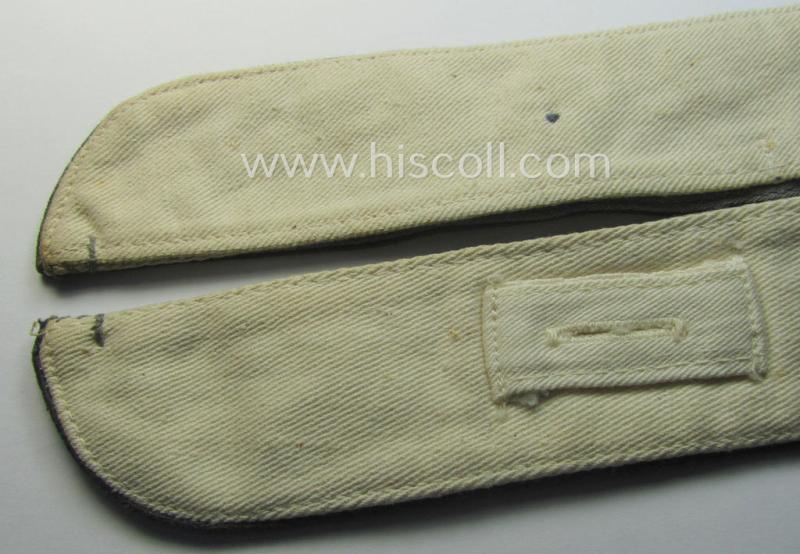 WH (Luftwaffe) bluish-coloured- and/or 'standard-issue'-pattern so-called: 'Kragenbinde' (or: uniform inner-collar) being a regular-issued (and non-maker-marked) example that comes in a hardly used- nor worn, condition