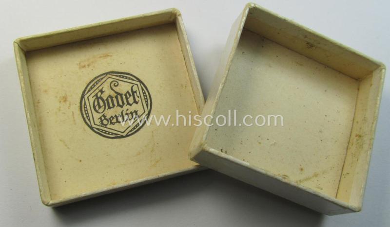 WWI-period so-called: 'Verdienstkreuz für 10-Jährige Mitgliedschaft beim Preussischer-Landesverein vom Rotes Kreuz' being a maker- (ie. 'Godet - Berlin'-) marked example that came stored in its (equally-marked!) box