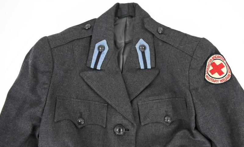 US WW2 Flannel Grey Red Cross Workers Uniform Jacket & Skirt