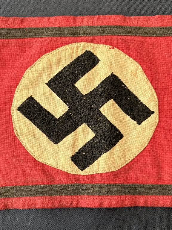 RARE GERMAN WWII ALLGEMEINE SS EARLY EXAMPLE COTTON ARMBAND PRE 1933.