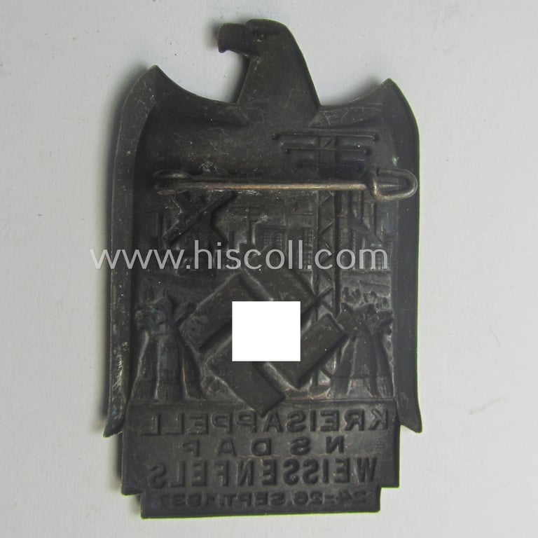 Commemorative, reddish-bronze-toned N.S.D.A.P.-related day-badge (ie. 'tinnie') as issued to commemorate the: 'Kreisappell - NSDAP Weissenfels - 24.-28. Sept. 1937'