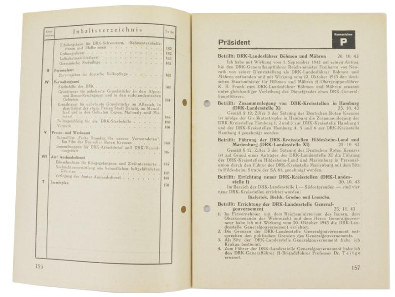 German DRK Regulation Sheet 1943