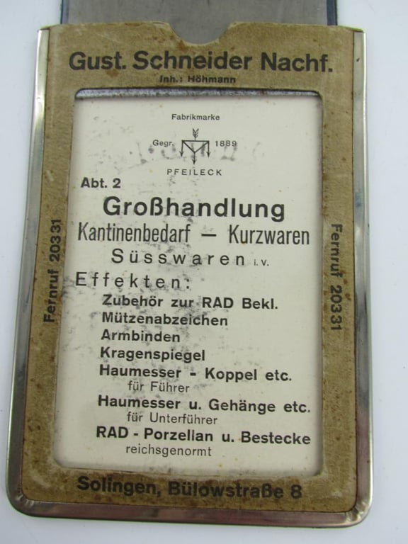 Reichs Arbeitsdienst ( RAD ) Folder to show examples