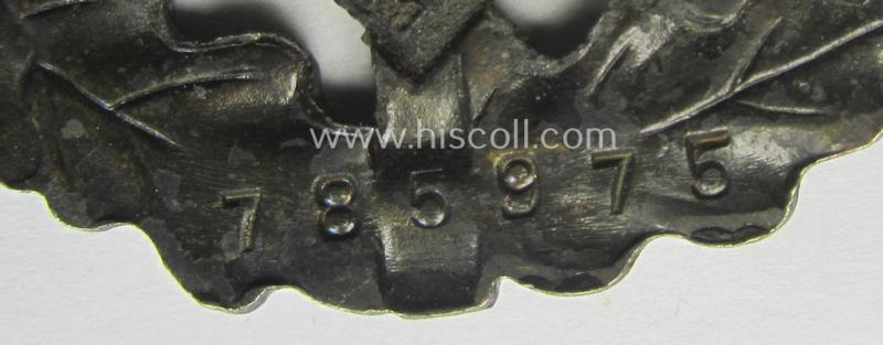 'SA-Sportabzeichen in Bronze' being a maker- (ie. 'Berg u. Nolte'-) marked example that shows the (unique) impressed bearers'-number: '785975'