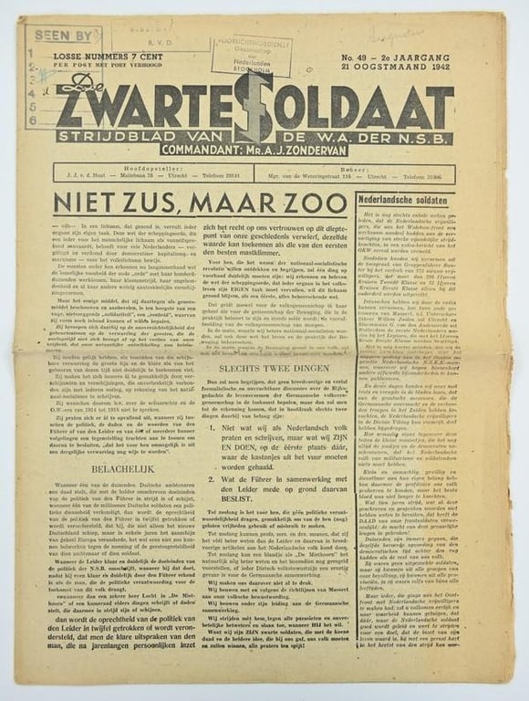 Dutch SS Magazine 'De Zwarte Soldaat' 1942