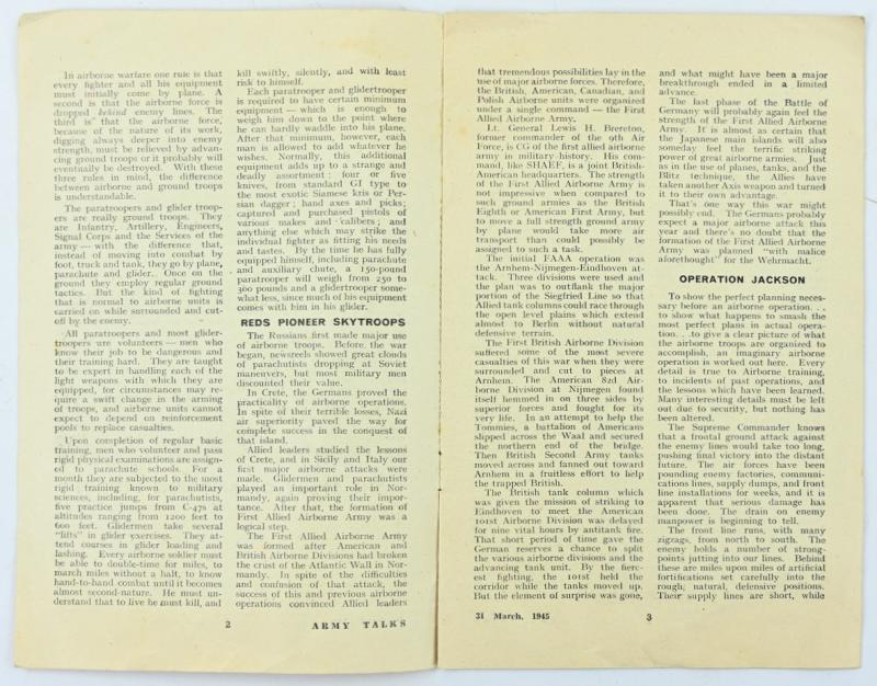 US WW2 Army Talk March 31, 1945
