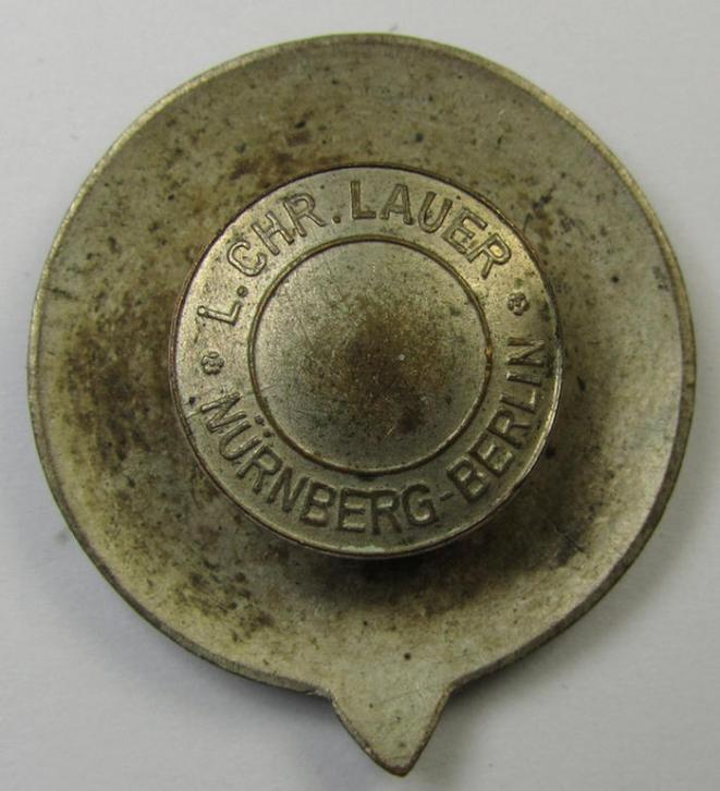 Very detailed - and neatly enamelled! - so-called: 'Silberne Ehrennadel des Zentralverbandes für Zucht und Prüfung deutscher Pferde' being a medium-sized example that shows the makers'-designation 'L.Chr. Lauer' on its back