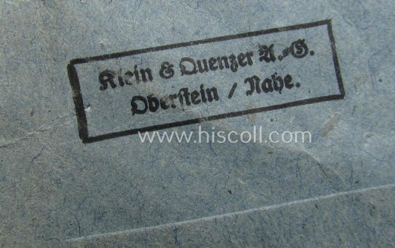 Superb - and 'virtually mint'! - 'Eisernes Kreuz 2. Kl.' (ie. Iron Cross 2nd Class) being a non-maker-marked example that comes stored in its period 'Zellstoff'-based pouch as was produced by the: 'Klein & Quenzer'-company