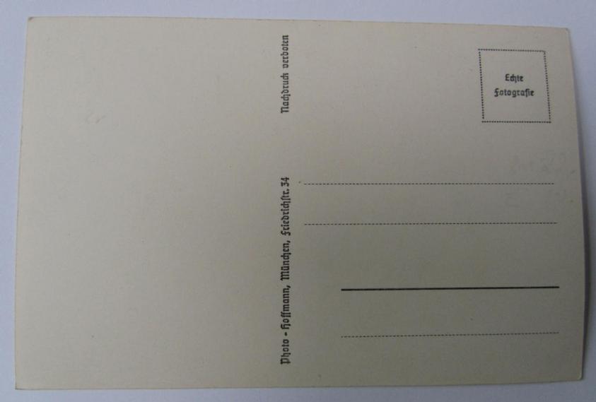 Attractive example of a period, picture-postcard originating from the famous 'Hoffmann' Knights'-cross bearers- (ie. 'Ritterkreuzträger'-) series, depicting the WH (Luftwaffe) 'Hauptmann' Müncheberg