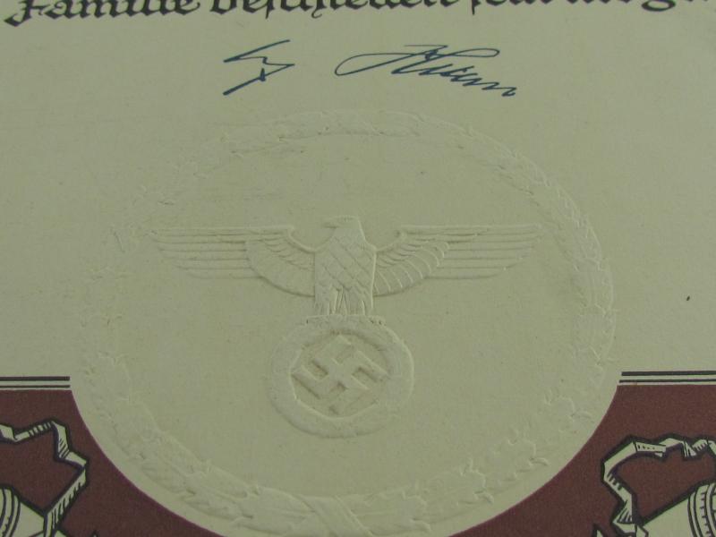 Third Reich Golden Wedding Anniversary Award Grouping 1937