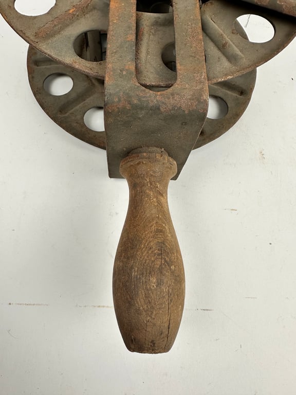 Original German WWII Big Hand Held Cable Reel With Wire Dated 1939 "DZ"