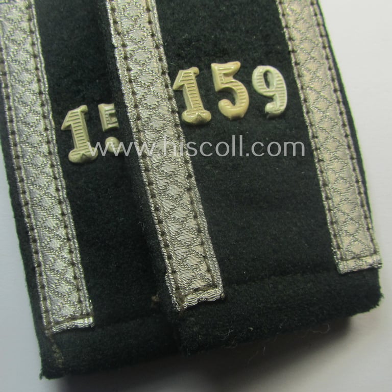 Fully matching pair of WH (Heeres), early- (ie. pre-) war-period, 'M36'-pattern (pointed-styled-) and generic-pattern, 'cyphered' NCO-type shoulderstraps as was intended for an: 'Unteroffizier des Infanterie-Rgts. 159'
