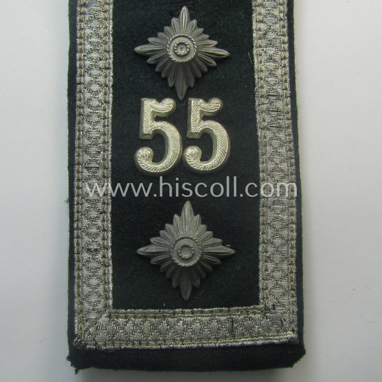 Single, WH (Heeres) NCO-type (ie. 'M36- o. M40'-pattern- and/or 'pointed-styled') 'cyphered' shoulderstrap as was intended for usage by an: 'Oberfeldwebel des Infanterie-Rgts. 55'