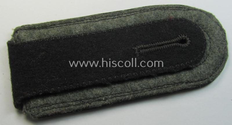 Neat - albeit regrettably single - Waffen-SS, NCO-type shoulderstrap as piped in the black-coloured branchcolour as was intended for usage by an NCO (ie. 'SS-Unterscharführer') who served within the: 'Waffen-SS Pionier-Truppen'