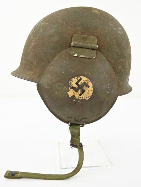 US WW2 M3 Flak Helmet with Swastika decals