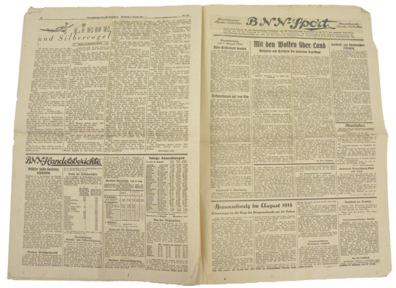 German Newspaper 'Braunschweiger Neueste Nachrichten' 1934