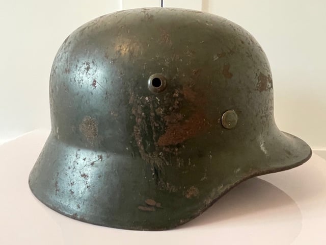 WWII GERMAN M35 WEHRMACHT HELMET NAMED.