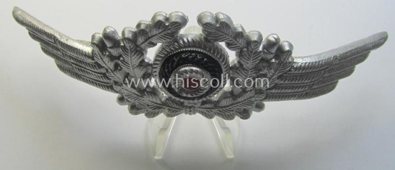 WH (Luftwaffe) related (and aluminium-based!) visor-cap-cocarde (ie. 'Schirmmützenkokarde für Uffz. u. Mannschaften der Luftwaffe) being a very nice example that comes in a 'virtually mint- ie. unissued'-, condition