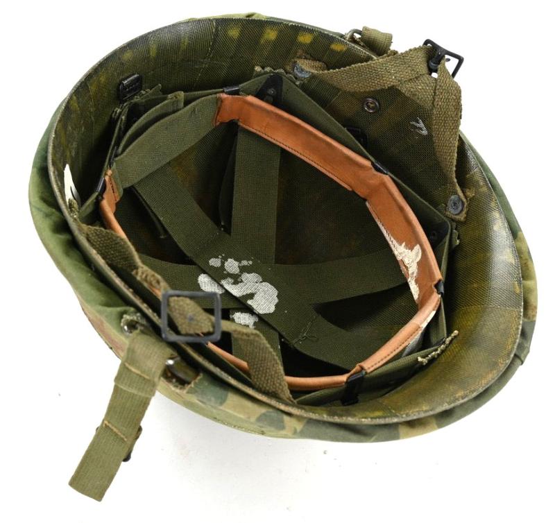 US Vietnam Paratrooper helmet with camouflage cover and liner