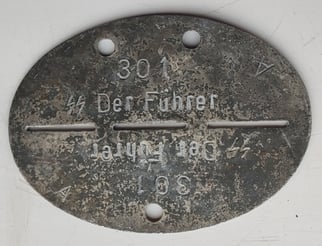 WWII Waffen-SS ID disc to Der Fuhrer