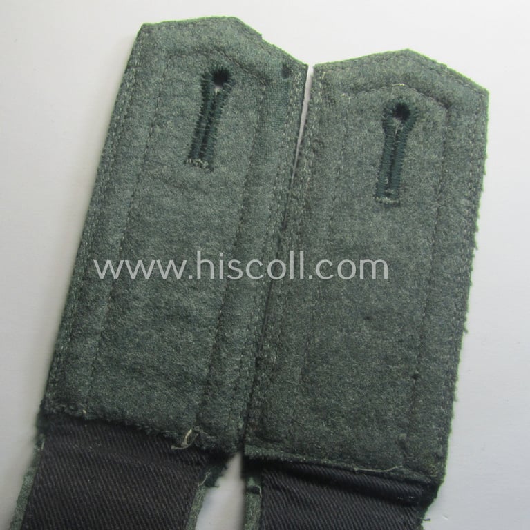 Fully matching pair of early-period (ie. 'M36- o. M40'-pattern and/or pointed-styled), WH (Heeres) 'cyphered' NCO-type shoulderstraps as was intended for a: 'Unteroffizier des Inf.-Maschinengewehr-Abts. 46'