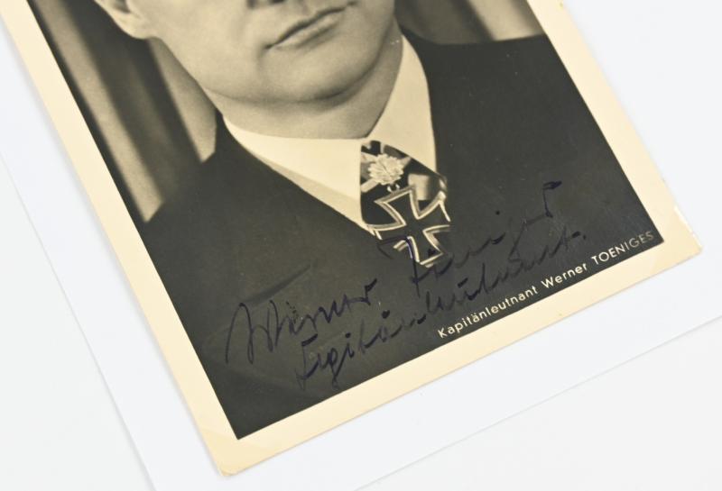 Signature of Kriegsmarine KC-OLC Recipient 'Werner Toeniges'
