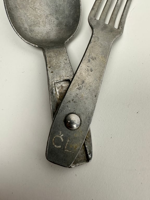 WWII German Aluminium Folding Fork & Spoon