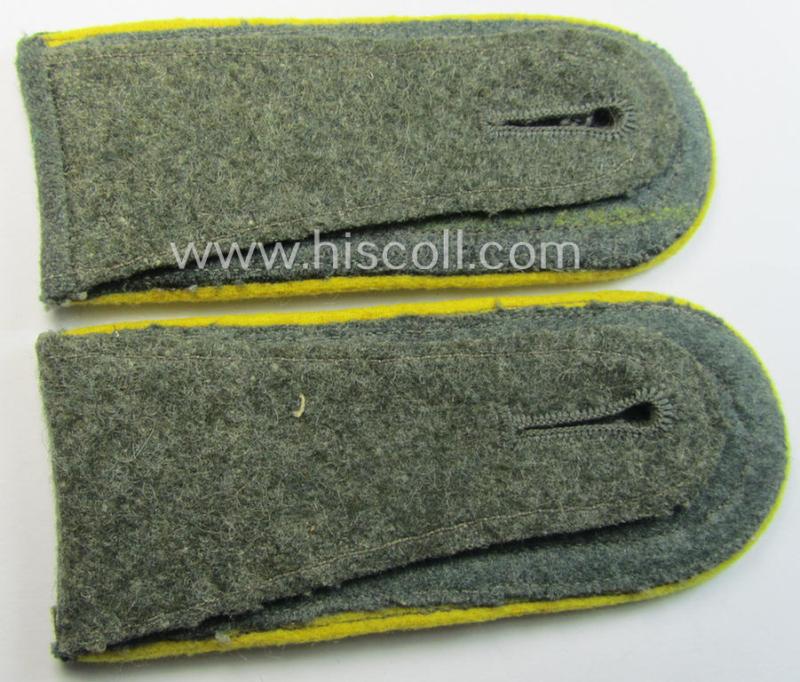 Pair of WH (Heeres) NCO-type (ie. 'M40- o. M43'-pattern) shoulderstraps as was intended for usage by an: 'Unteroffizier eines Heeres Nachrichten-Abtlgs.'