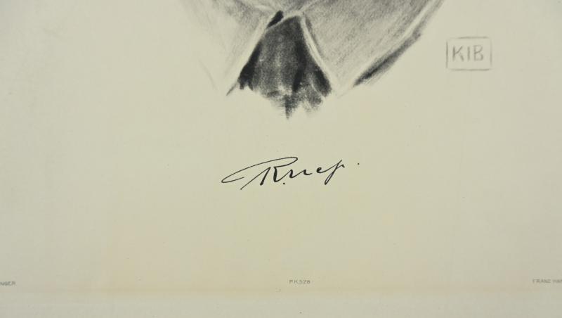 German Portrait Print/Litho of Rudolf Hess by K.J.Böhringer