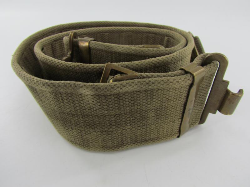 British WWII  ( Blancoed ) Webbing Combat Belt