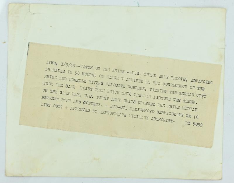 US WW2 Radio Picture Rhine River Coblenz