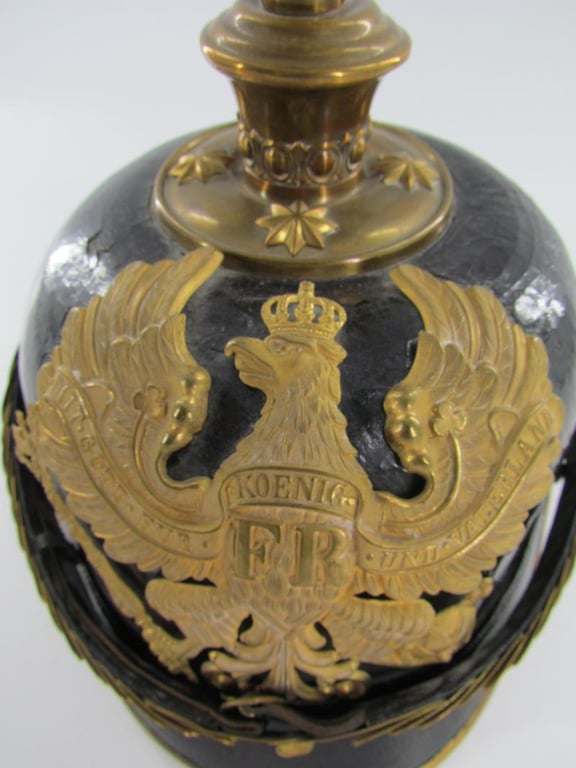 German officers spike helmet ( Pickelhaube ) Artillery, Franco-Prussian war.