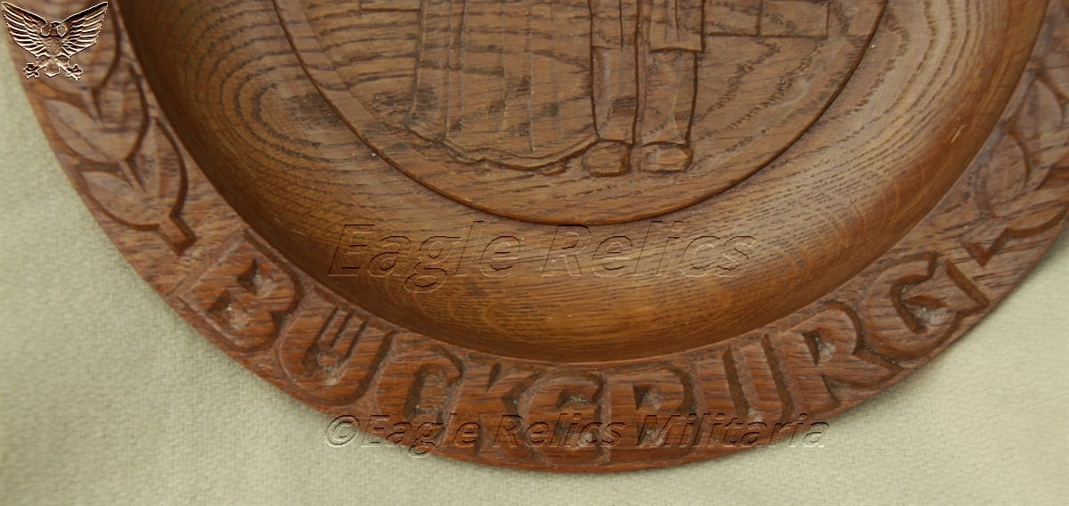Period Carved Wooden "Thank you for our Bread" Plate